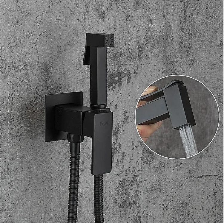 Гигиенический душ со смесителем Frap F7506-6 Черный матовый Гигиенический душ со смесителем Frap F7506-6 Черный матовый