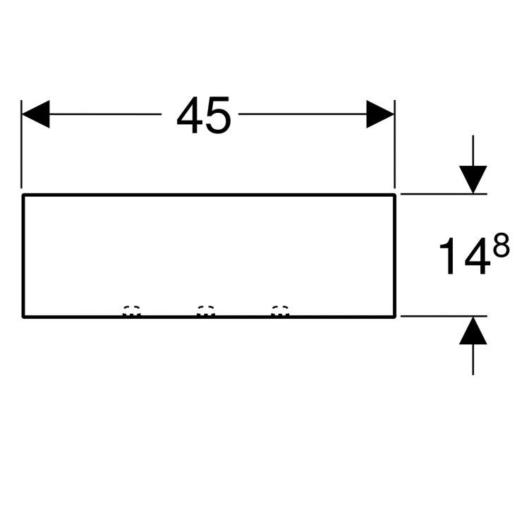 Настенная полка Geberit Smyle Square, 45х14.8 см, темно-серый / белый глянец [500.362.00.1]