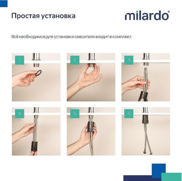 Смеситель для раковины Milardo Rora RORWT00M01 Белый матовый