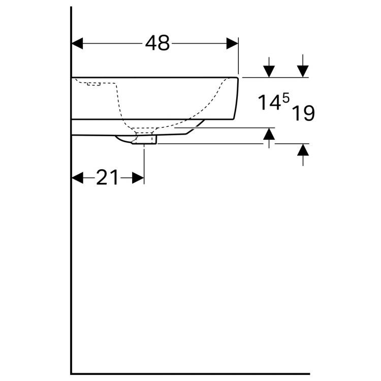 Раковина Geberit Renova Nr.1 Plan, 122175000