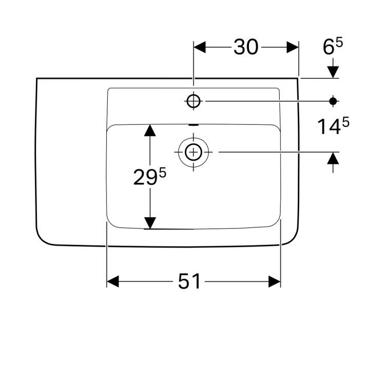 Раковина Geberit Renova Nr.1 Plan, 122175000