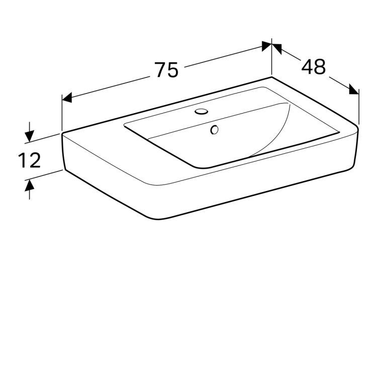 Раковина Geberit Renova Nr.1 Plan, 122175000
