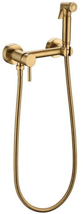 Гигиенический душ со смесителем Grocenberg GB103N-GL Золото брашированное
