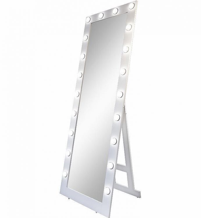 Зеркало Континент 600х1750 ЗГП42 гримерное с подсветкой Белое с механическим выключателем