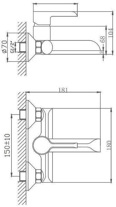 Смеситель для ванны Shevanik S6002H цвет Черный Хром Смеситель для ванны Shevanik S6002H цвет Черный Хром