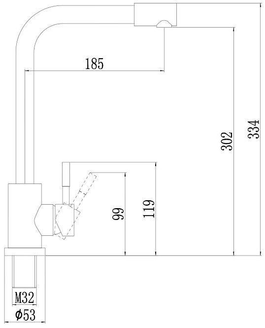 Смеситель для кухни Fmark FS8233H цвет Черный
