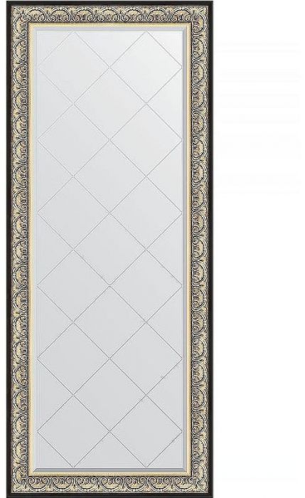 Зеркало Evoform Exclusive-G Floor 205х85 BY 6333 с гравировкой в багетной раме - Барокко золото 106