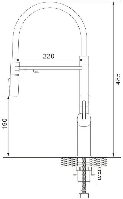 Смеситель для кухни Rose R358H цвет Черный