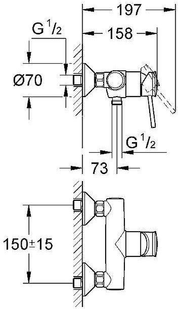 Смеситель для душа Grohe BauClassic 32867000 Хром