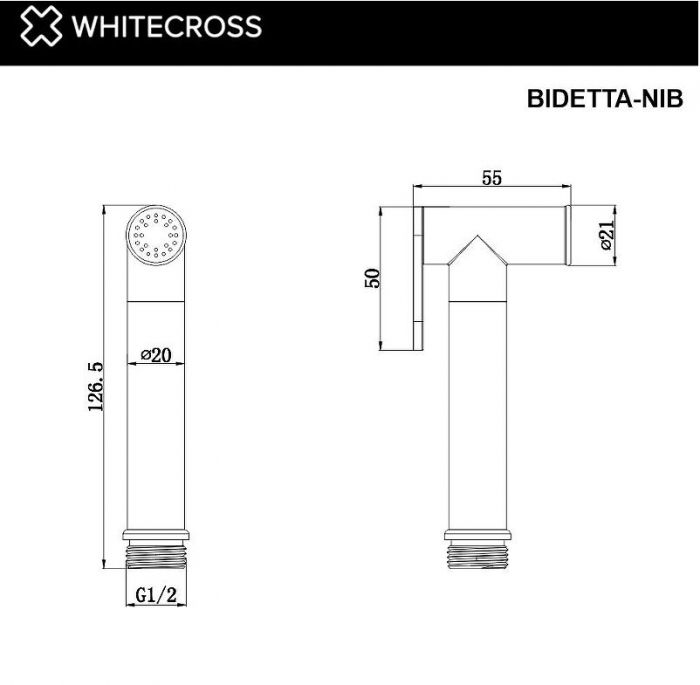 Гигиенический душ Whitecross Y brushed nickel BIDETTA-NIB цвет Никель брашированный