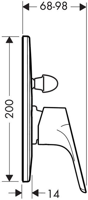 Hansgrohe Focus Смеситель для ванны однорычажный, встраиваемый, внешняя часть, цвет: хром