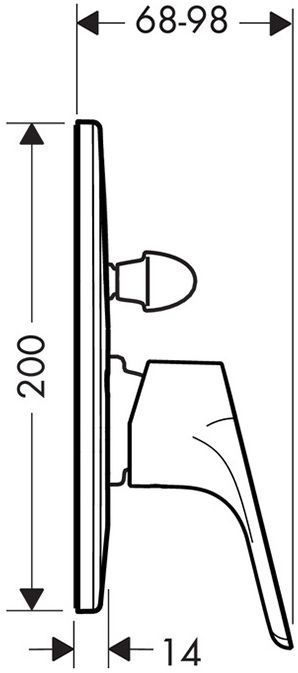 Hansgrohe Focus Смеситель для ванны однорычажный, встраиваемый, внешняя часть, цвет: хром