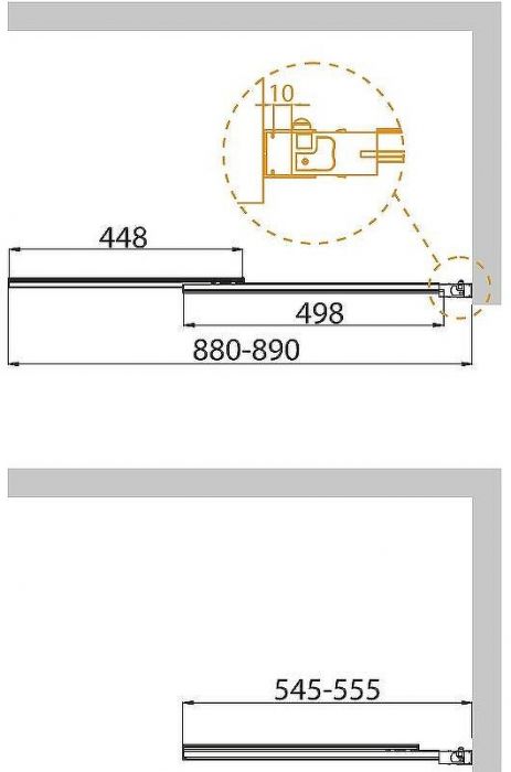 Шторка на ванну Cezares Slider 90 SLIDER-VF-11-90/150-C-Cr профиль Хром стекло прозрачное