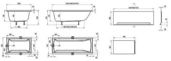 Акриловая ванна Ravak Classic 170x70 C541000000 без гидромассажа