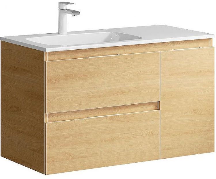 Тумба под раковину Aqwella Accent 90 L ACC0109LDZ подвесная Дуб золотой