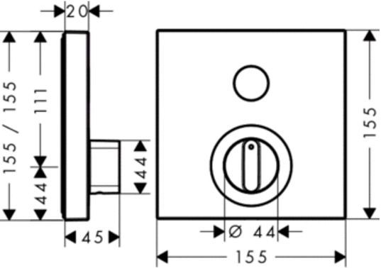 Hansgrohe Pura Vida Смеситель ShowerSelect, для 1 потребителя, СМ, внешняя часть, цвет: хром