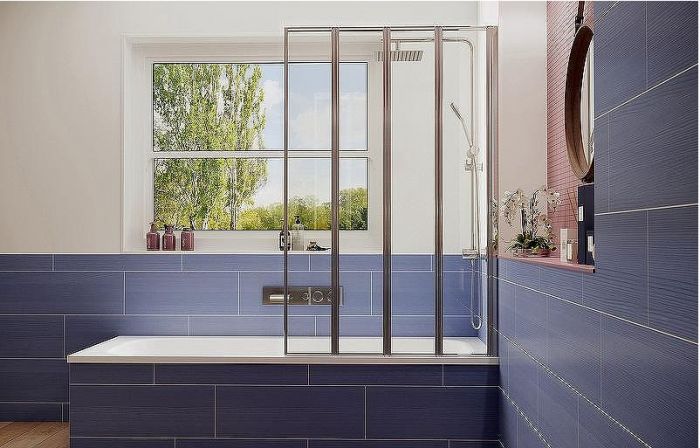 Шторка на ванну Ambassador Bath Screens 100х140 16041111R профиль Хром стекло CrystalPure