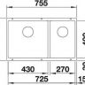 Кухонная мойка Blanco Subline 430/270-U 523151 Антрацит