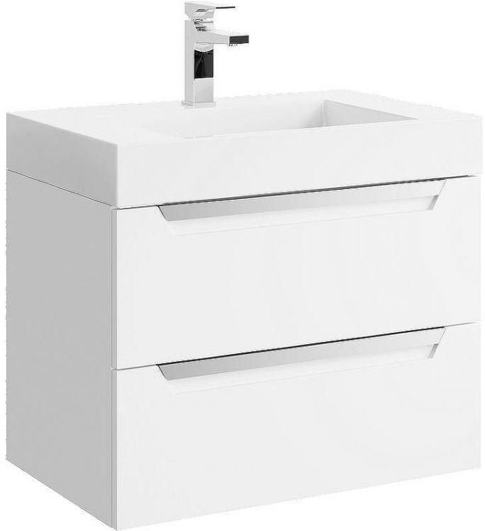 Тумба под раковину Aqwella Cube 70 CUB0107W подвесная Белая матовая