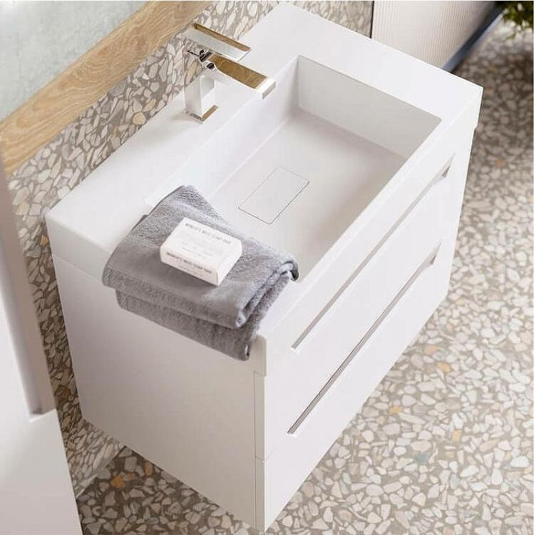 Тумба под раковину Aqwella Cube 70 CUB0107W подвесная Белая матовая