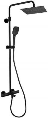 Душевая система Remer Elegance EQ34A8CPUFS25NO с термостатом Черная матовая