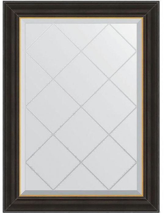 Зеркало Evoform Exclusive-G 86х64 BY 4531 с гравировкой в багетной раме - Черное дерево с золотом 71