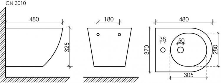 Подвесное биде CERAMICANOVA Forma CN3010