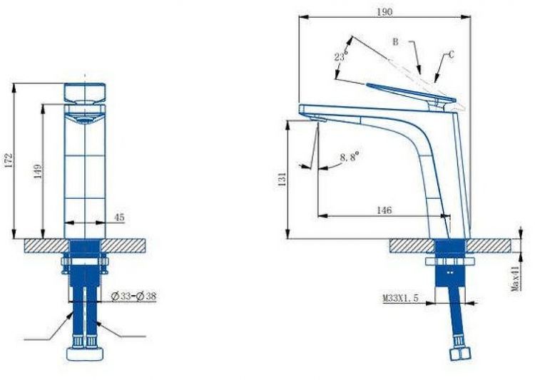 Смеситель для раковины Arrow AMP11856 цвет Хром