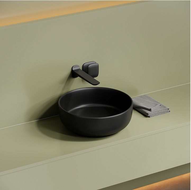 Раковина накладная CERAMICANOVA Taycan, круглая, диаметр 375 мм, черная матовая CN12003MB Раковина накладная CERAMICANOVA Taycan, круглая, диаметр 375 мм, черная матовая CN12003MB
