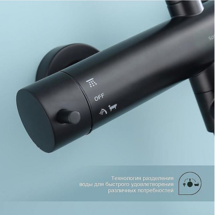 Душевая система Splenka S223.24.06 Черная матовая