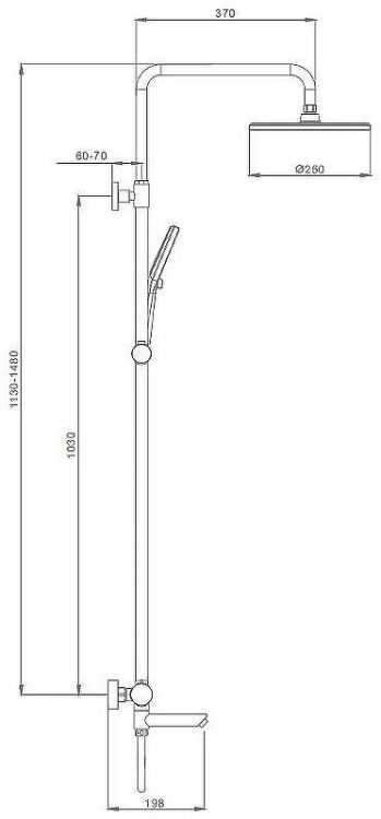 Душевая система Splenka S223.24.06 Черная матовая