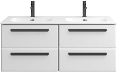 Тумба под раковину Cezares Eco-Cer-N 120 ECO-CER-N-1200-4C-SO-2-BL подвесная Bianco Lucido без ручек