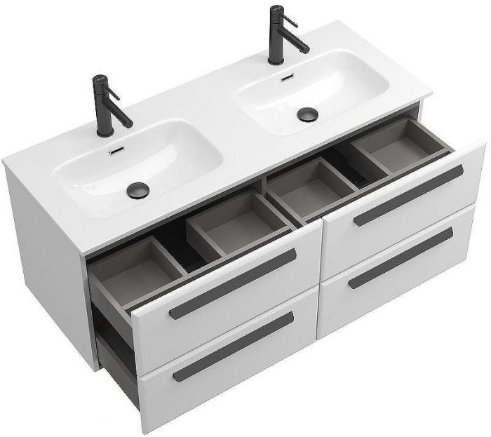 Тумба под раковину Cezares Eco-Cer-N 120 ECO-CER-N-1200-4C-SO-2-BL подвесная Bianco Lucido без ручек