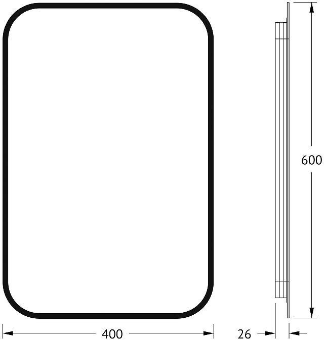 Зеркало Defesto Aura 40х60 DF 2972 с подсветкой 17W-3000K/Без выключателя/Теплый белый свет/Черная рама Зеркало Defesto Aura 40х60 DF 2972 с подсветкой 17W-3000K/Без выключателя/Теплый белый свет/Черная рама