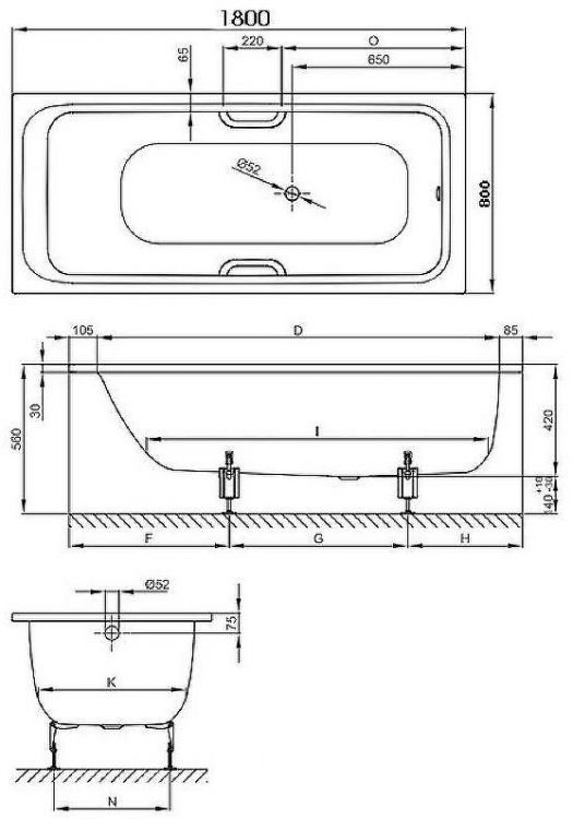 Стальная ванна Bette Select 180x80 3413-000 PLUS с шумоизоляцией и антигрязевым покрытием