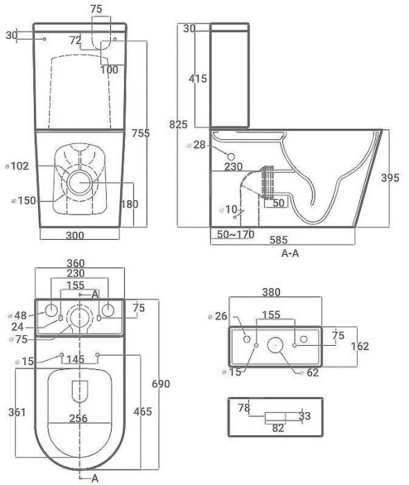 Унитаз компакт Hansmann keramik Round УНИ0006 с бачком и сиденьем Микролифт