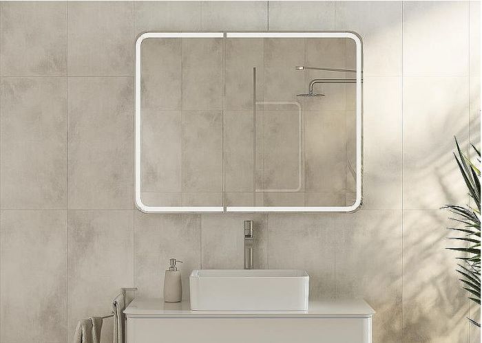 Зеркальный шкаф Creto Eles 100 20-1000800WH с подсветкой Белый