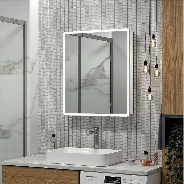 Зеркальный шкаф Reflexion Chill 700х800 RF2314CH с подсветкой Белый матовый