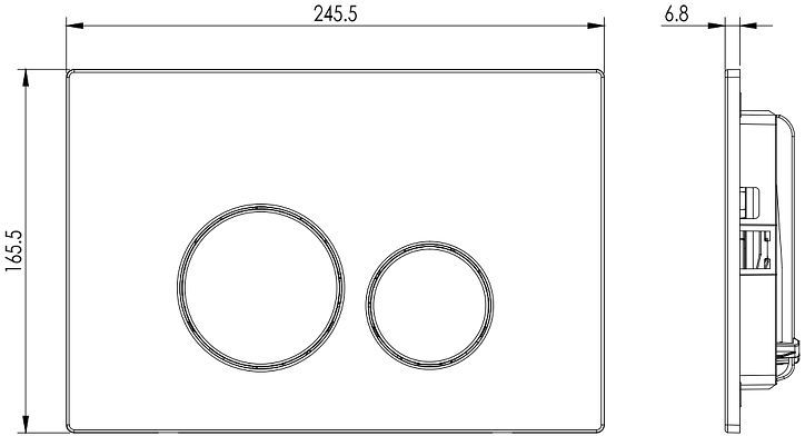 Клавиша смыва Charus Robusto FP.330.GNM.05 цвет Оружейная сталь