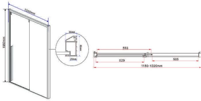 Душевая дверь Vincea Lugano 120 VDS-1L120CLGM-1 профиль Вороненая сталь стекло прозрачное