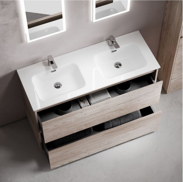 Тумба напольная под раковину SANCOS Libra Floor, дуб галифакс натуральный 1190х450х840 мм, LB120F-2EG