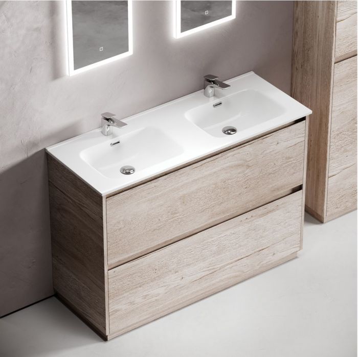 Тумба напольная под раковину SANCOS Libra Floor, дуб галифакс натуральный 1190х450х840 мм, LB120F-2EG