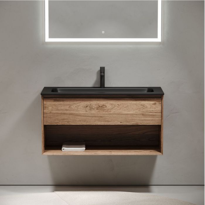 Тумба подвесная SANCOS под раковину Marmi 1.0, дуб чарльстон 995х445х520, MR1.0100ECH