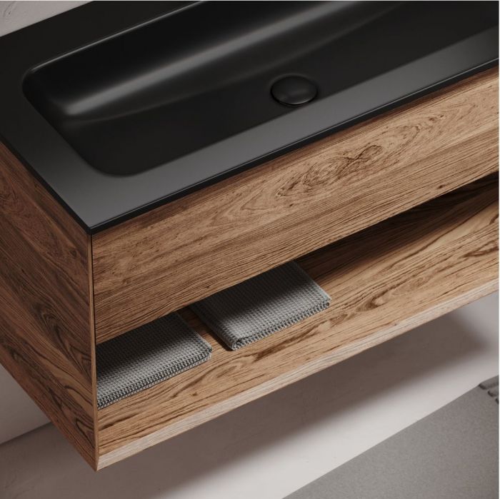 Тумба подвесная SANCOS под раковину Marmi 1.0, дуб чарльстон 995х445х520, MR1.0100ECH