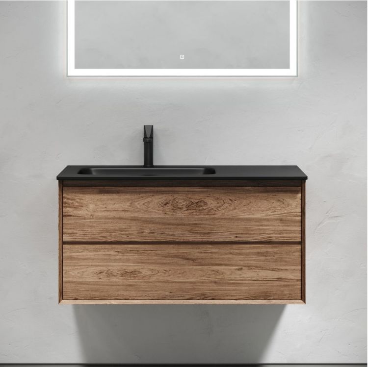 Тумба подвесная SANCOS под раковину левая Marmi 2.0, дуб чарльстон 995х445х520, MR2.0100LECH