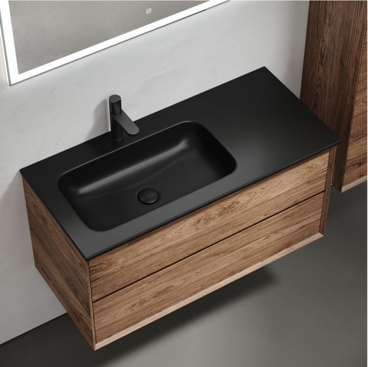 Тумба подвесная SANCOS под раковину левая Marmi 2.0, дуб чарльстон 995х445х520, MR2.0100LECH