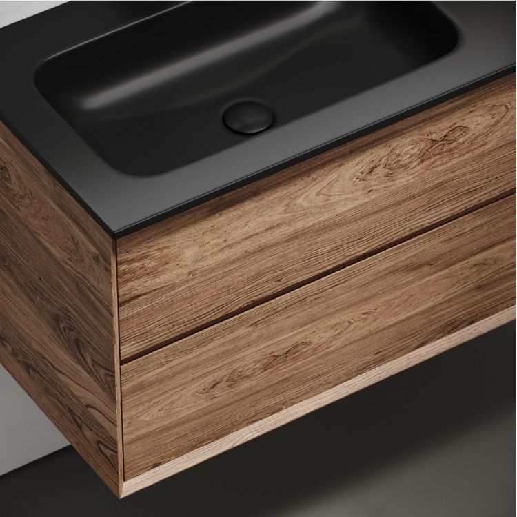 Тумба подвесная SANCOS под раковину левая Marmi 2.0, дуб чарльстон 995х445х520, MR2.0100LECH