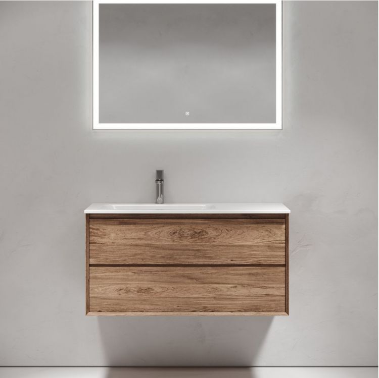 Тумба подвесная SANCOS под раковину левая Marmi 2.0, дуб чарльстон 995х445х520, MR2.0100LECH