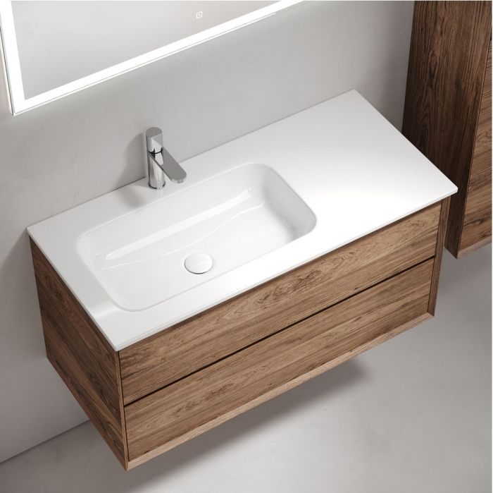 Тумба подвесная SANCOS под раковину левая Marmi 2.0, дуб чарльстон 995х445х520, MR2.0100LECH