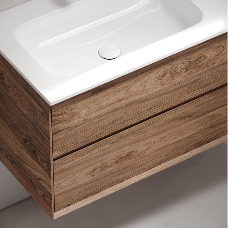 Тумба подвесная SANCOS под раковину левая Marmi 2.0, дуб чарльстон 995х445х520, MR2.0100LECH